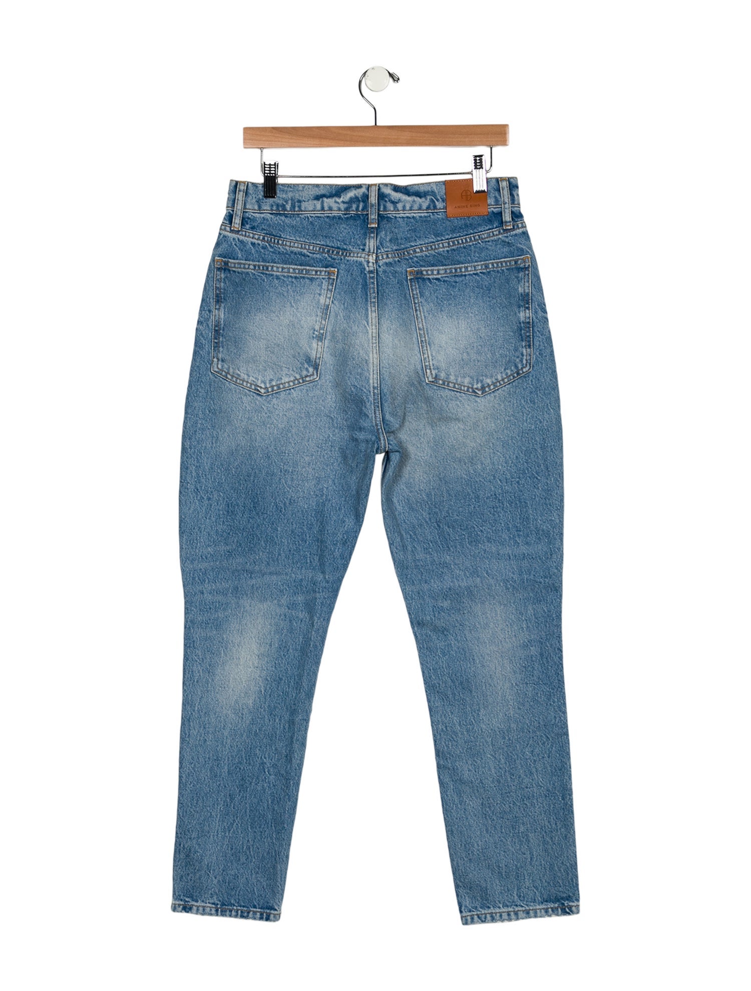 Anine Bing High-Rise Straight Leg Jeans