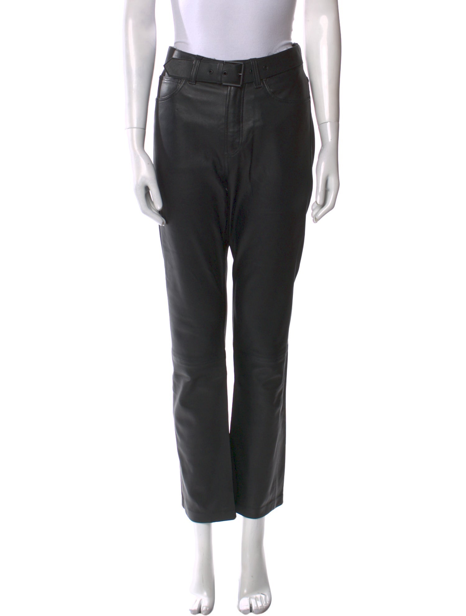 Anine Bing Lamb Leather Straight Leg Pants
