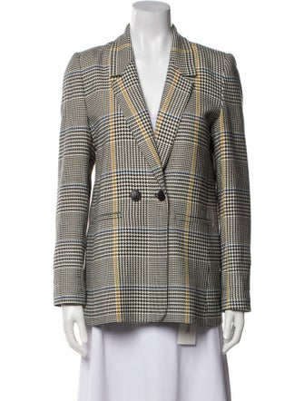 Anine Bing Houndstooth Print Blazer