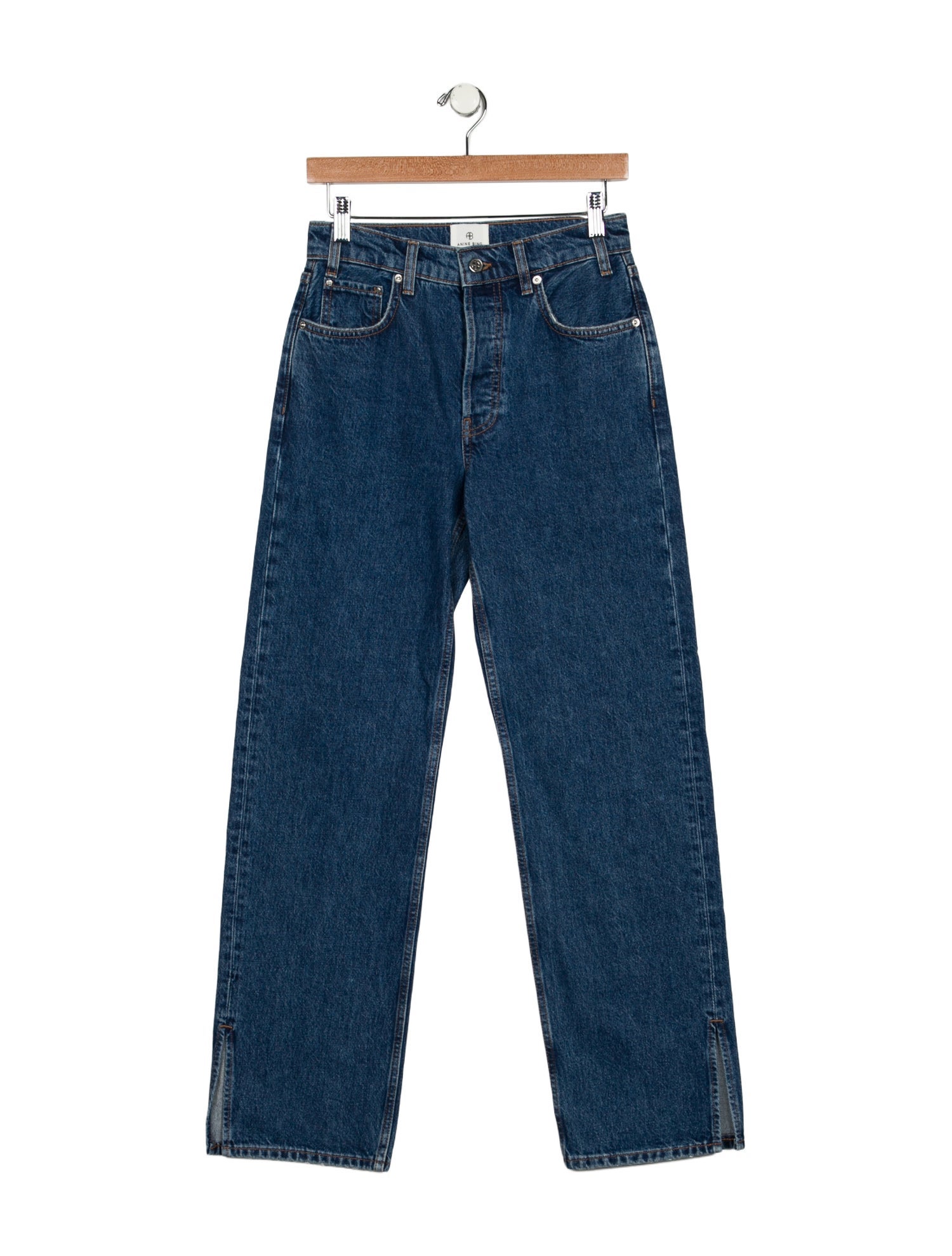 Anine Bing Mid-Rise Straight Leg Jeans