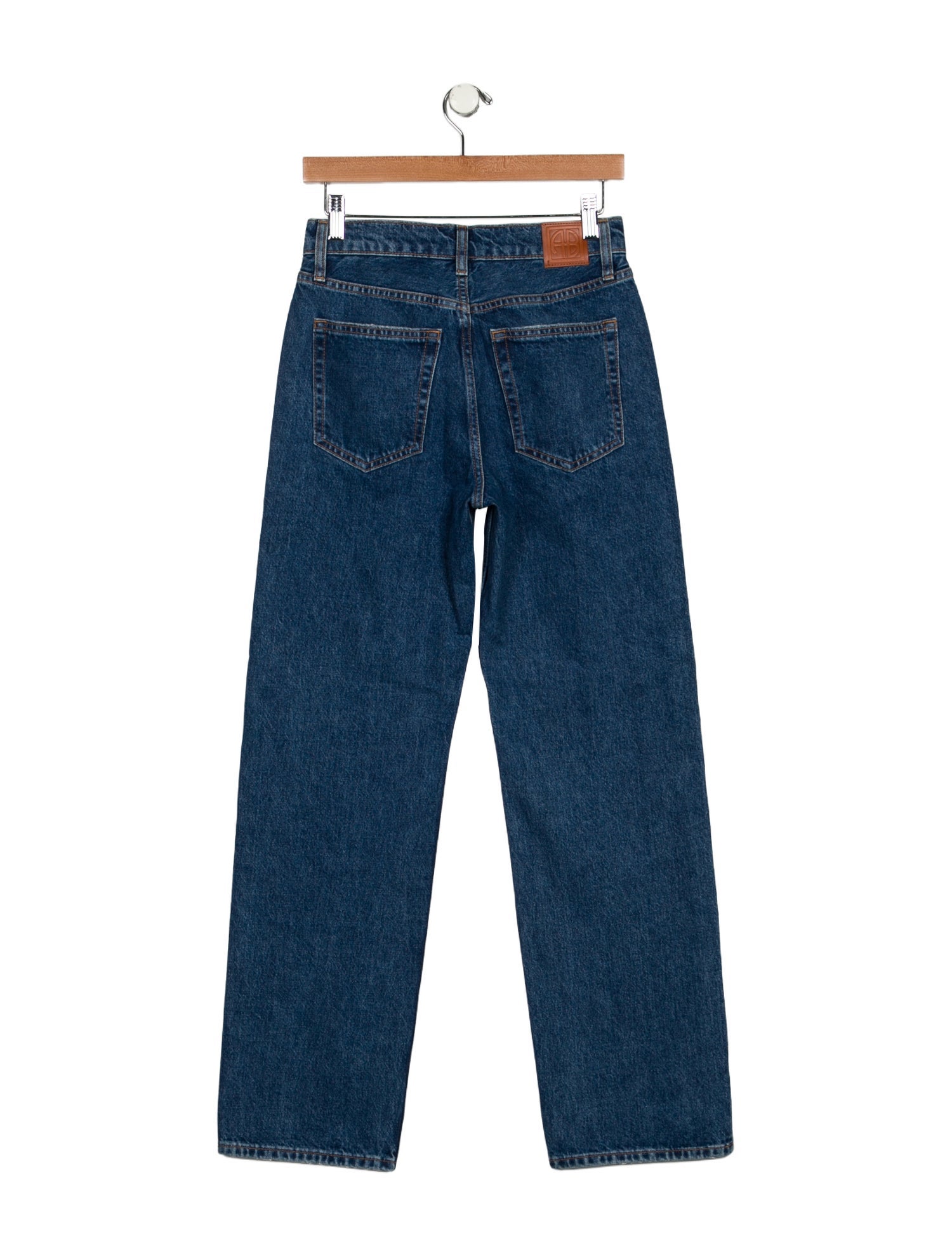 Anine Bing Mid-Rise Straight Leg Jeans