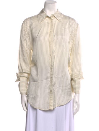 Anine Bing Striped Long Sleeve Button-Up Top