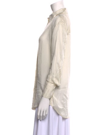 Anine Bing Striped Long Sleeve Button-Up Top