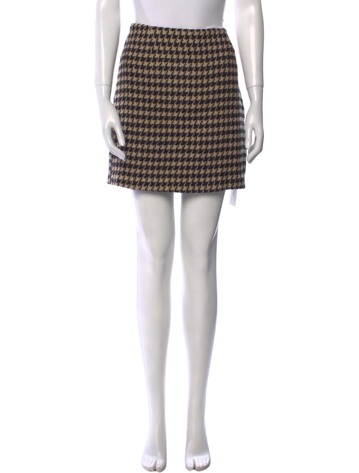 Anine Bing Houndstooth Print Mini Skirt