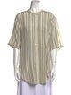 Anine Bing Silk Striped Button-Up Top