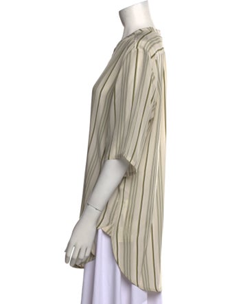 Anine Bing Silk Striped Button-Up Top