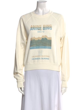 Anine Bing Graphic Print Crew Neck Sweater
