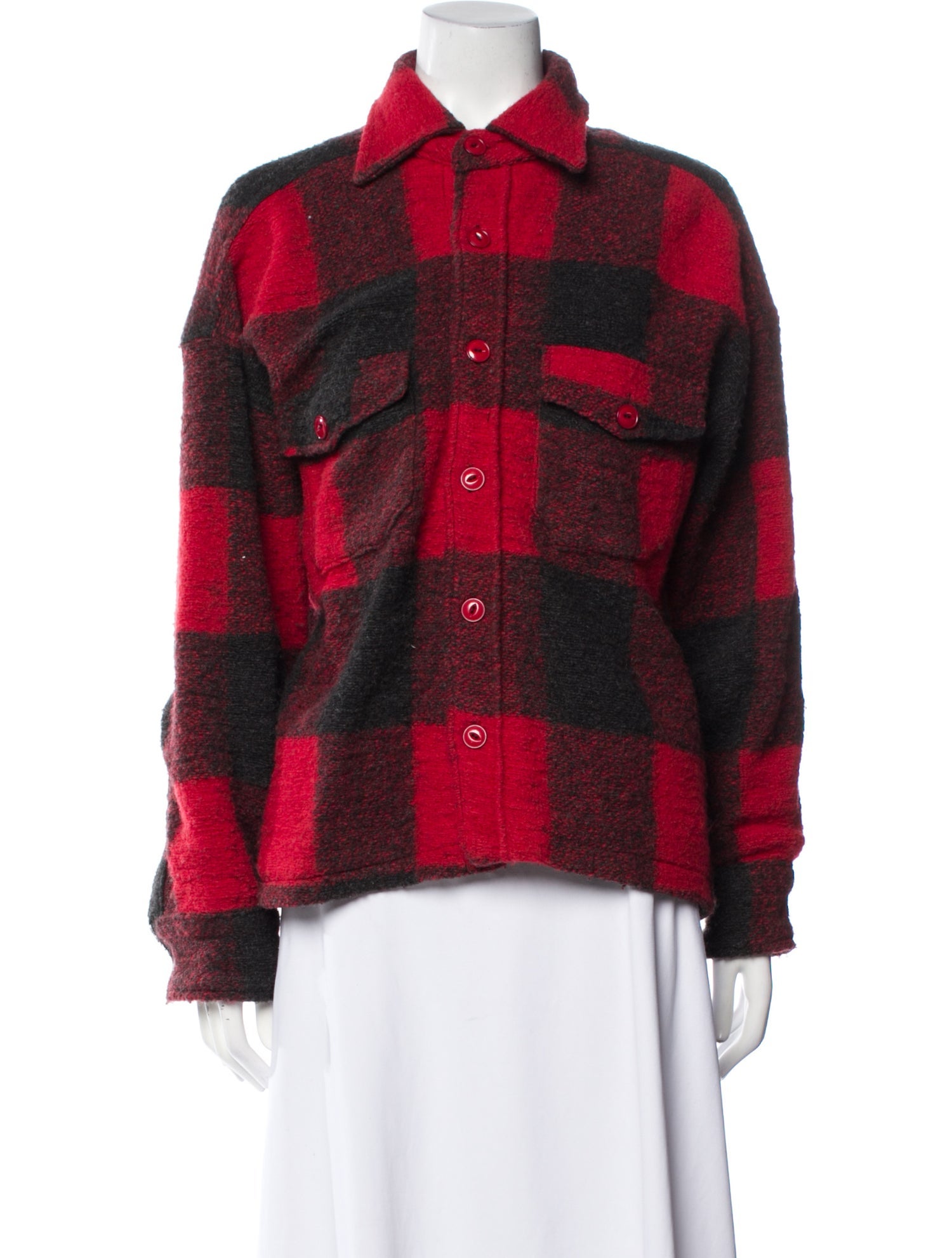 Anine Bing Wool Plaid Print Jacket