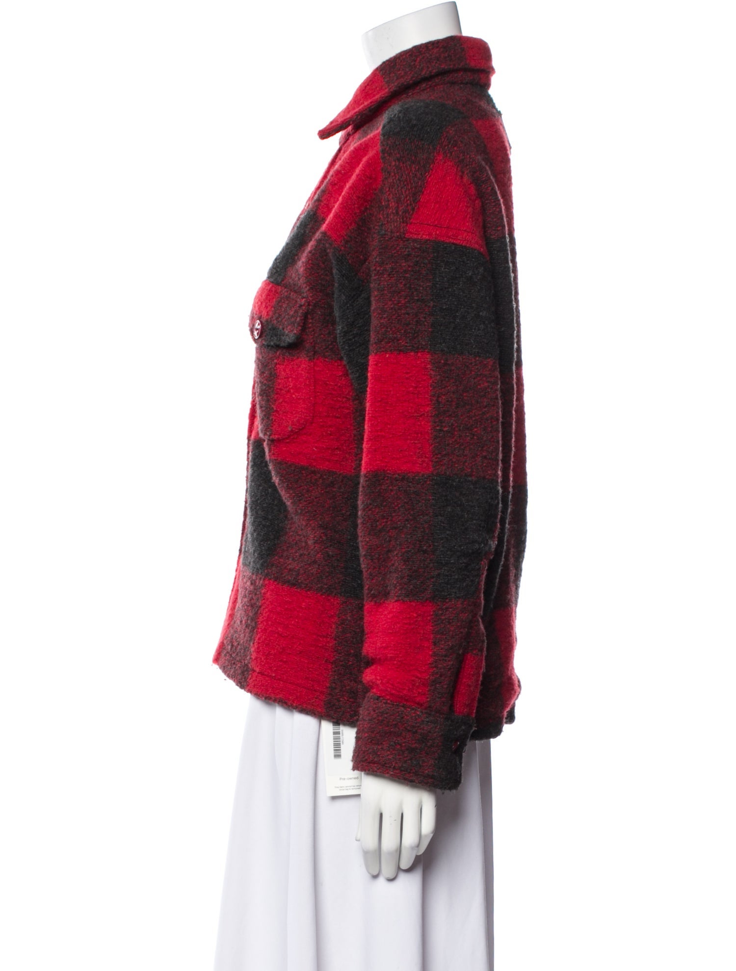 Anine Bing Wool Plaid Print Jacket