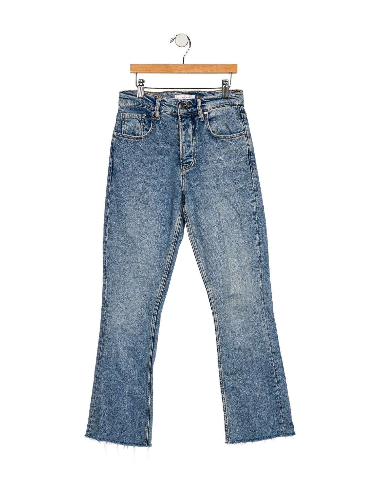 Anine Bing Mid-Rise Straight Leg Jeans