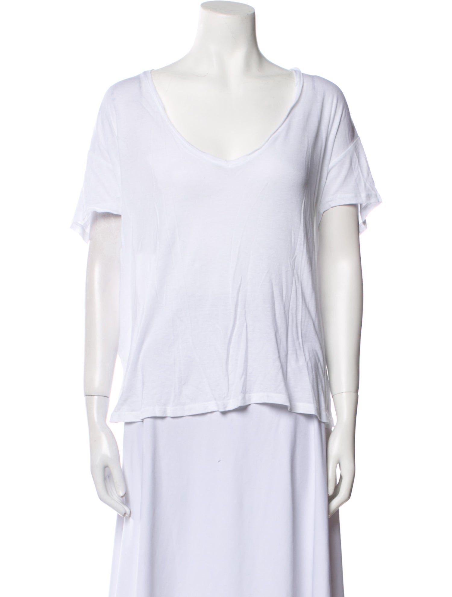 Anine Bing Silk V-Neck T-Shirt