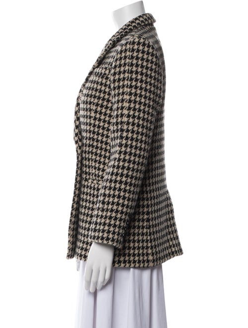 Anine Bing Wool Houndstooth Print Coat