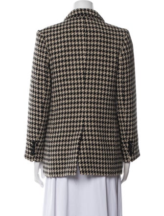 Anine Bing Wool Houndstooth Print Coat