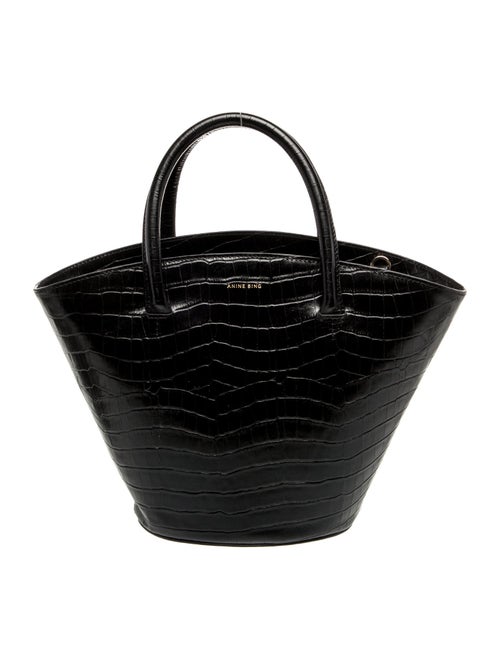 Anine Bing Embossed Leather Top Handle Bag