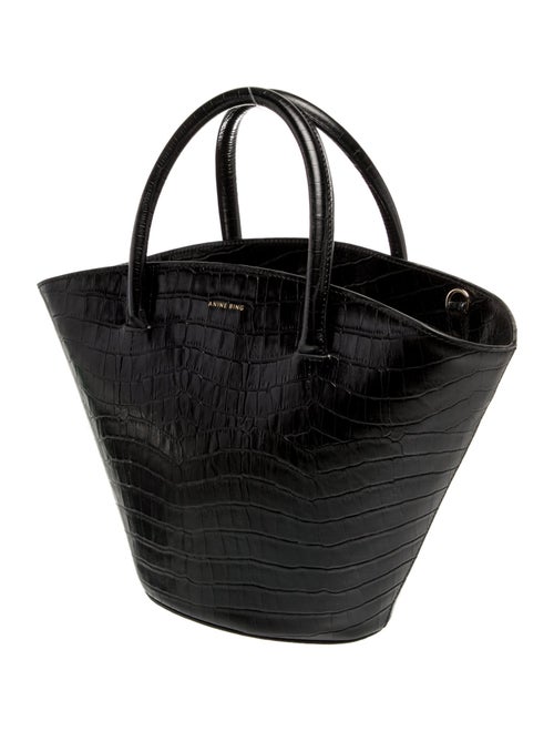 Anine Bing Embossed Leather Top Handle Bag