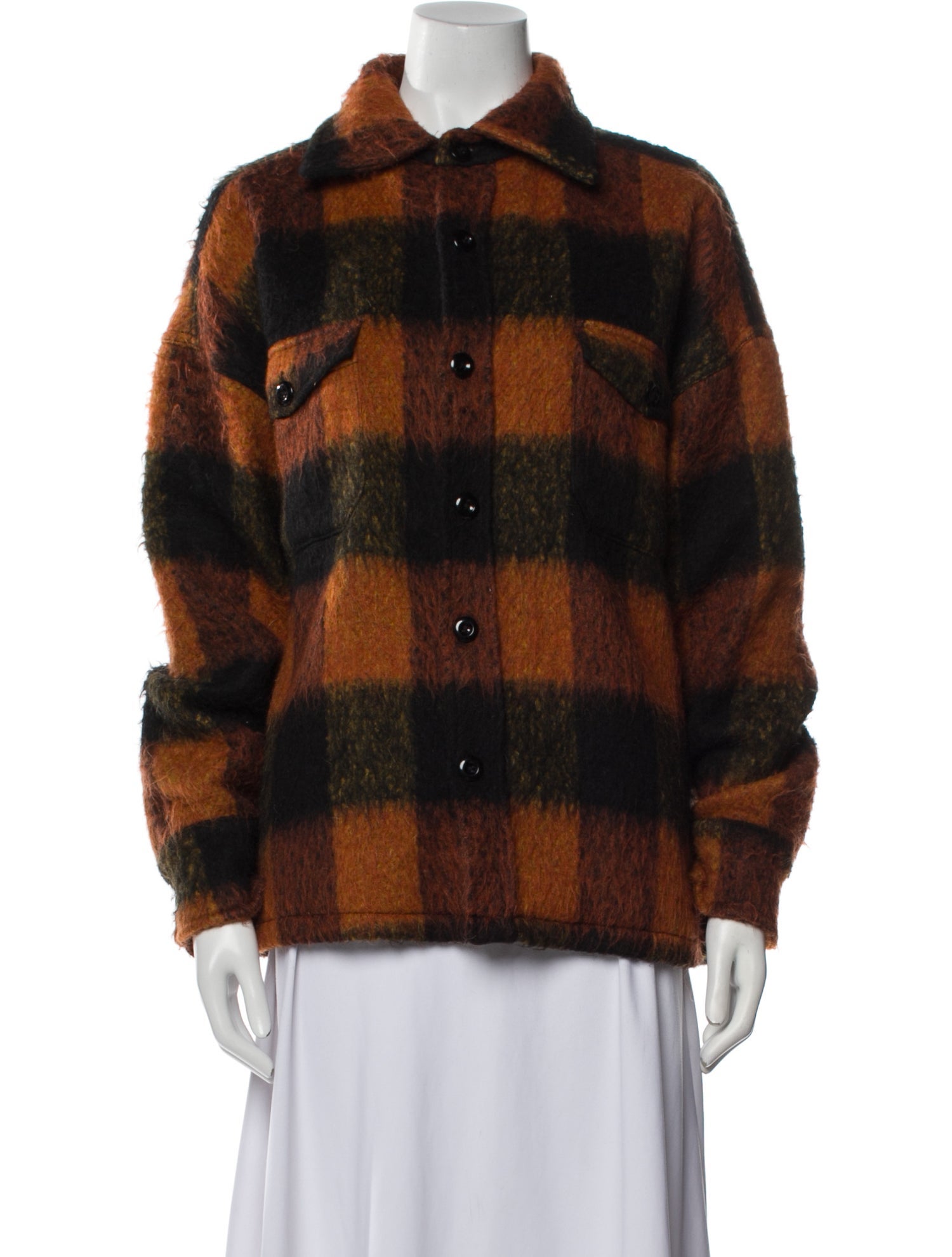 Anine Bing Plaid Print Coat