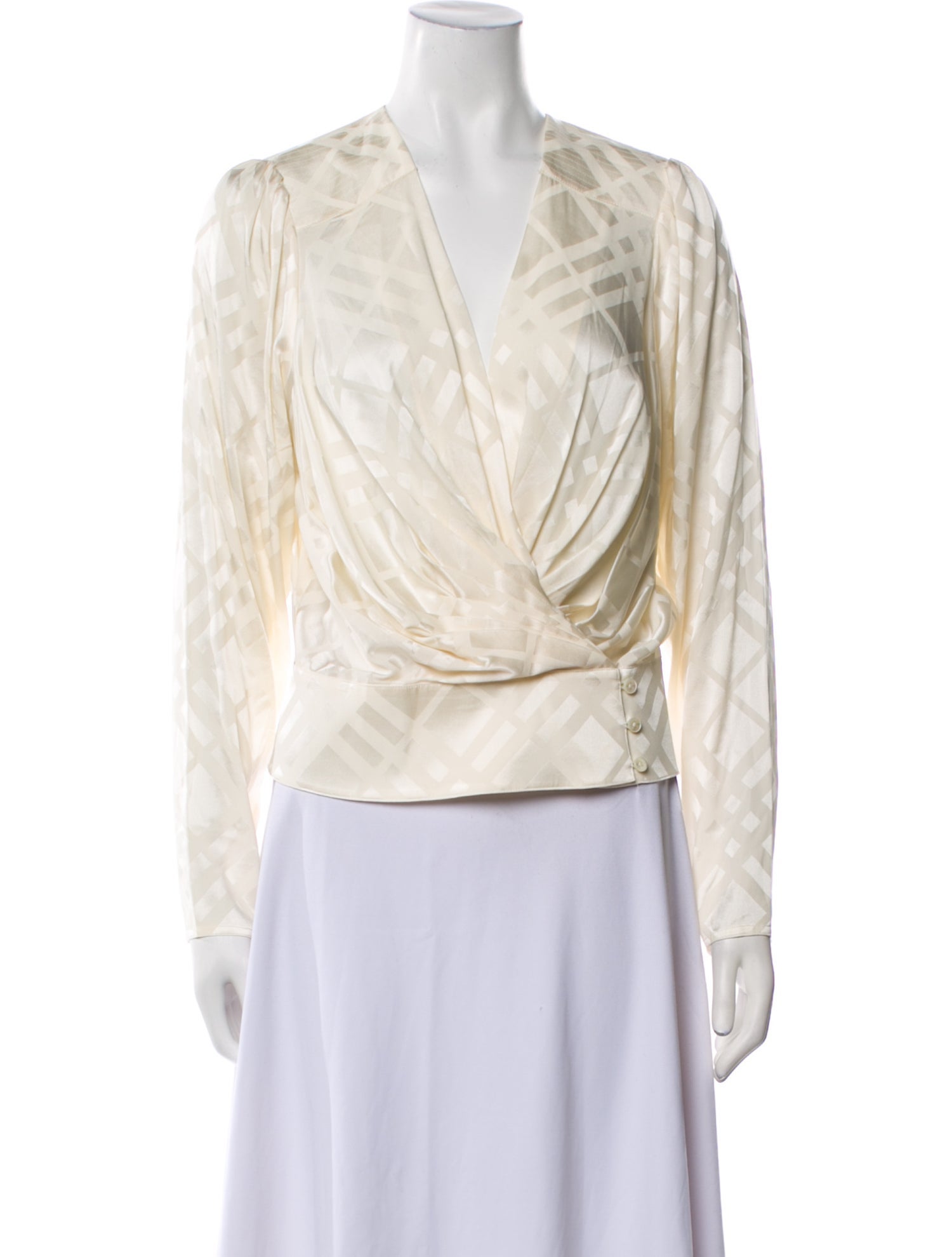 Anine Bing x Helena Christensen Silk V-Neck Blouse
