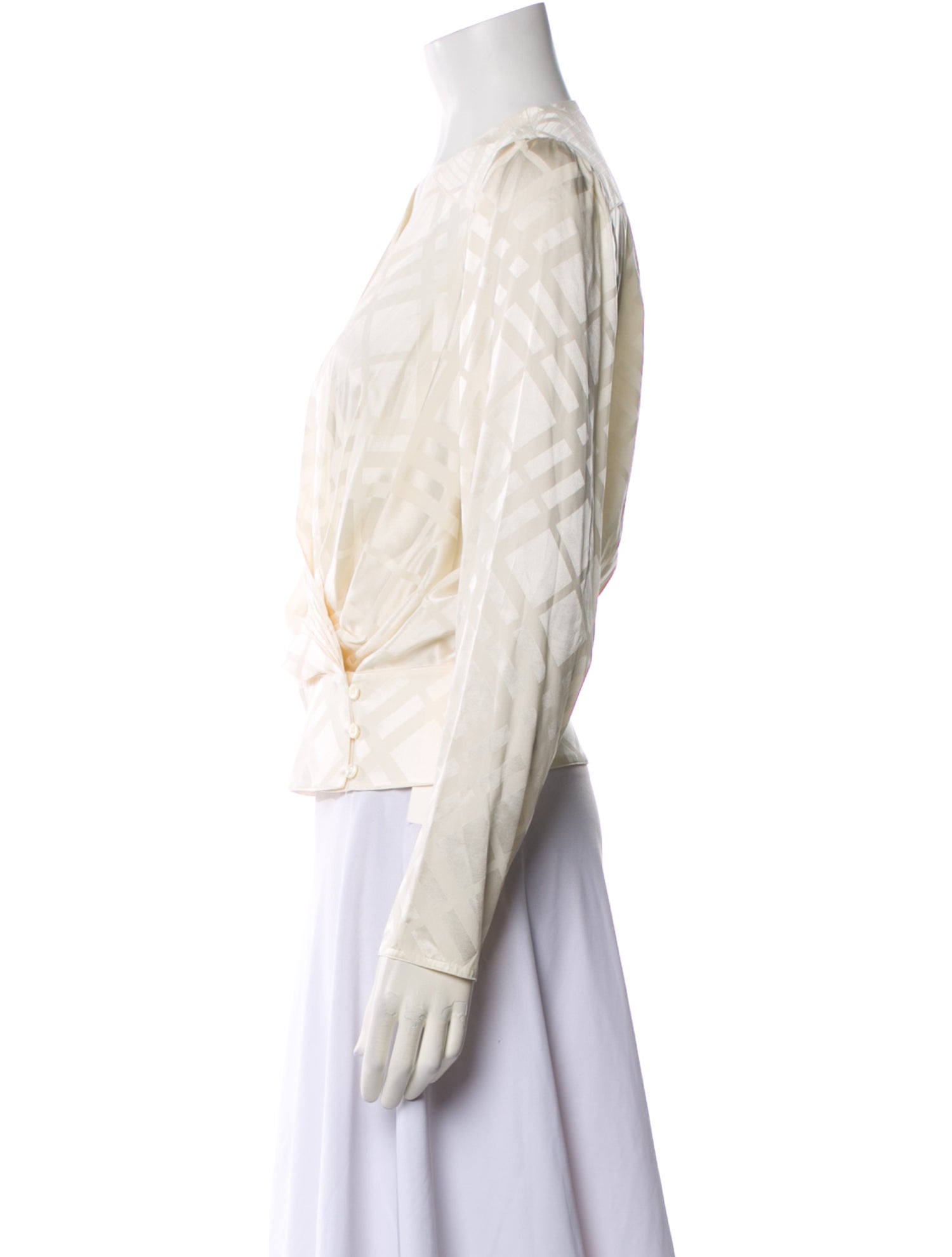 Anine Bing x Helena Christensen Silk V-Neck Blouse