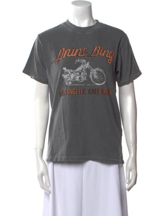 Anine Bing Graphic Print Crew Neck T-Shirt