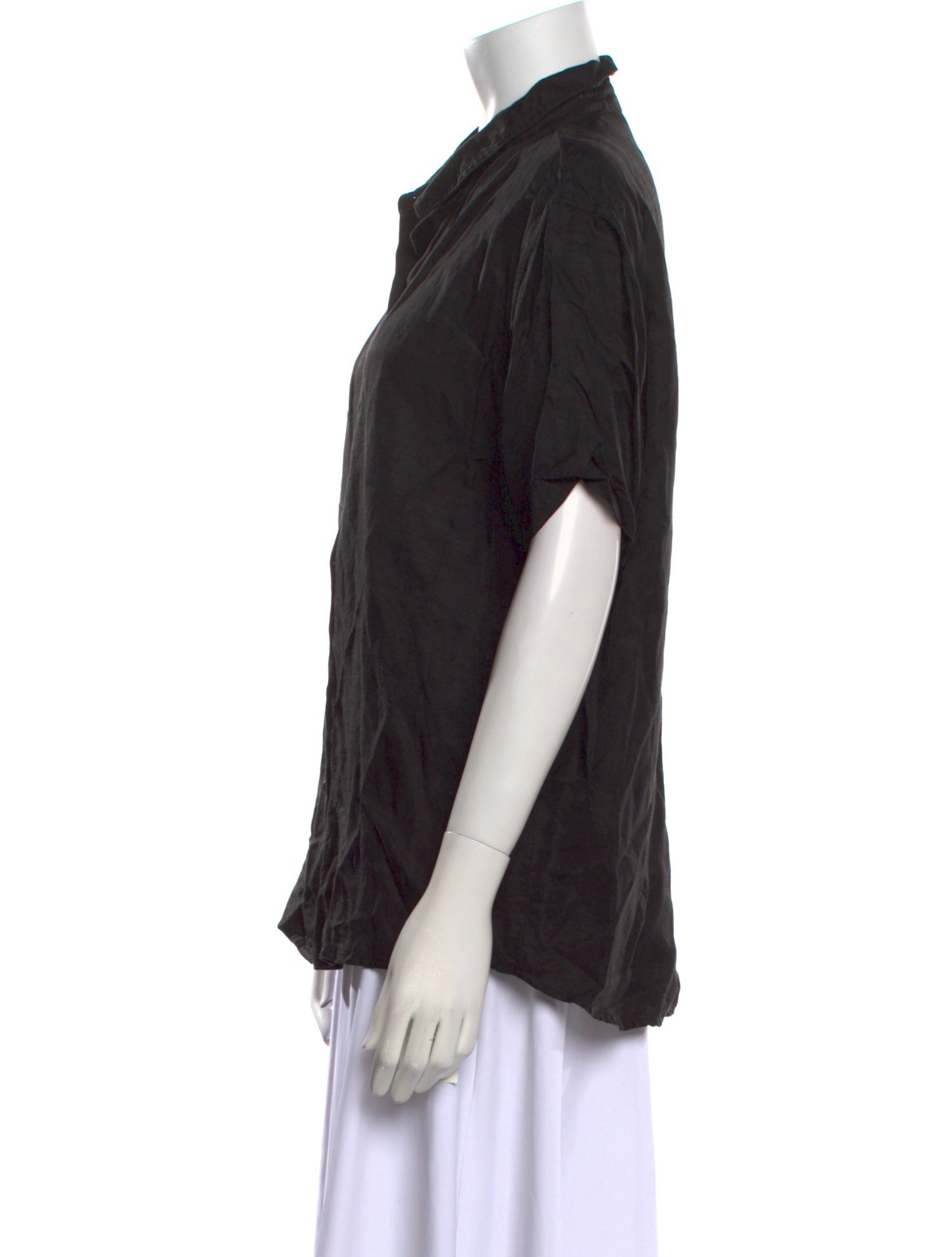 Anine Bing Short Sleeve Button-Up Top