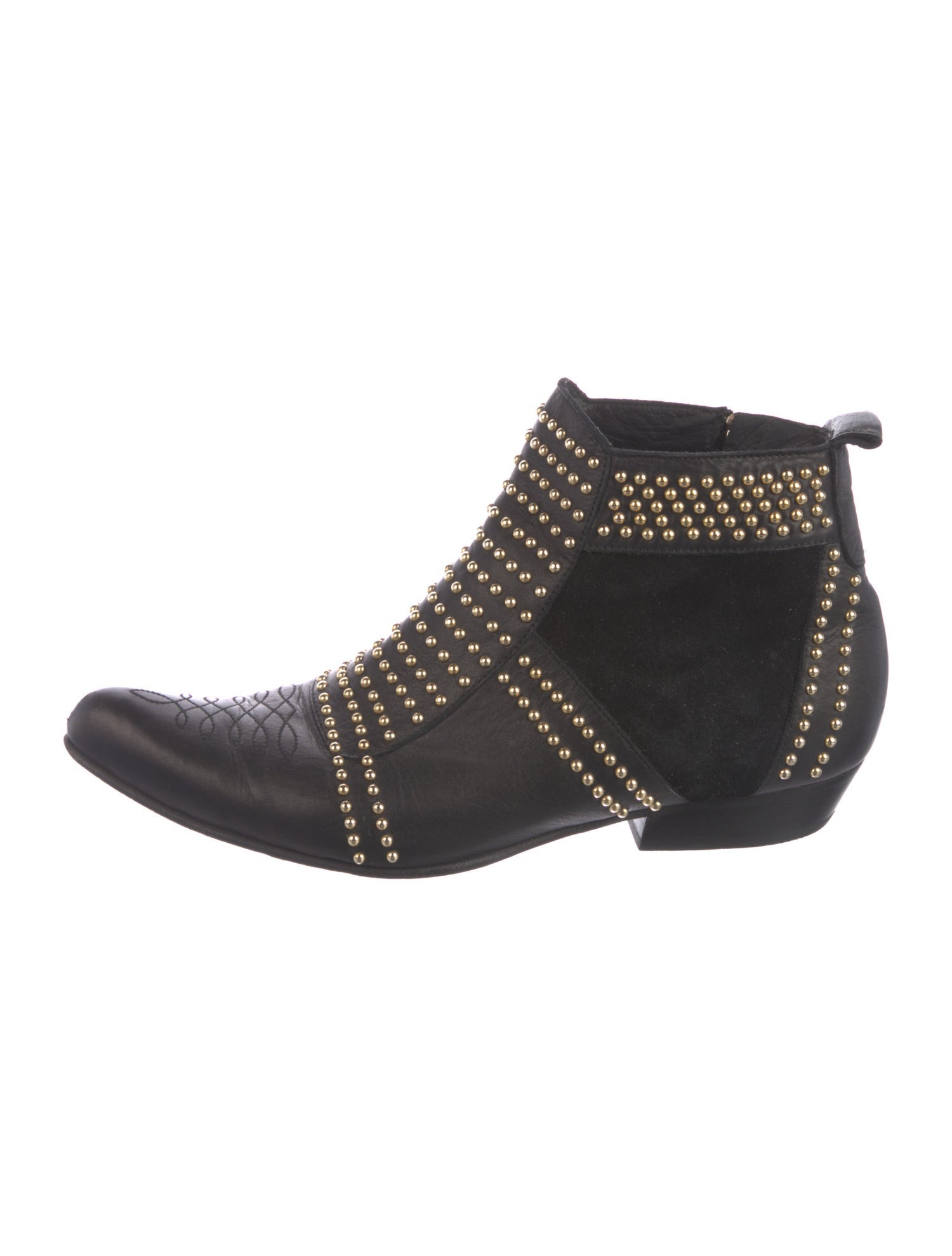 Anine Bing Leather Studded Accents Boots