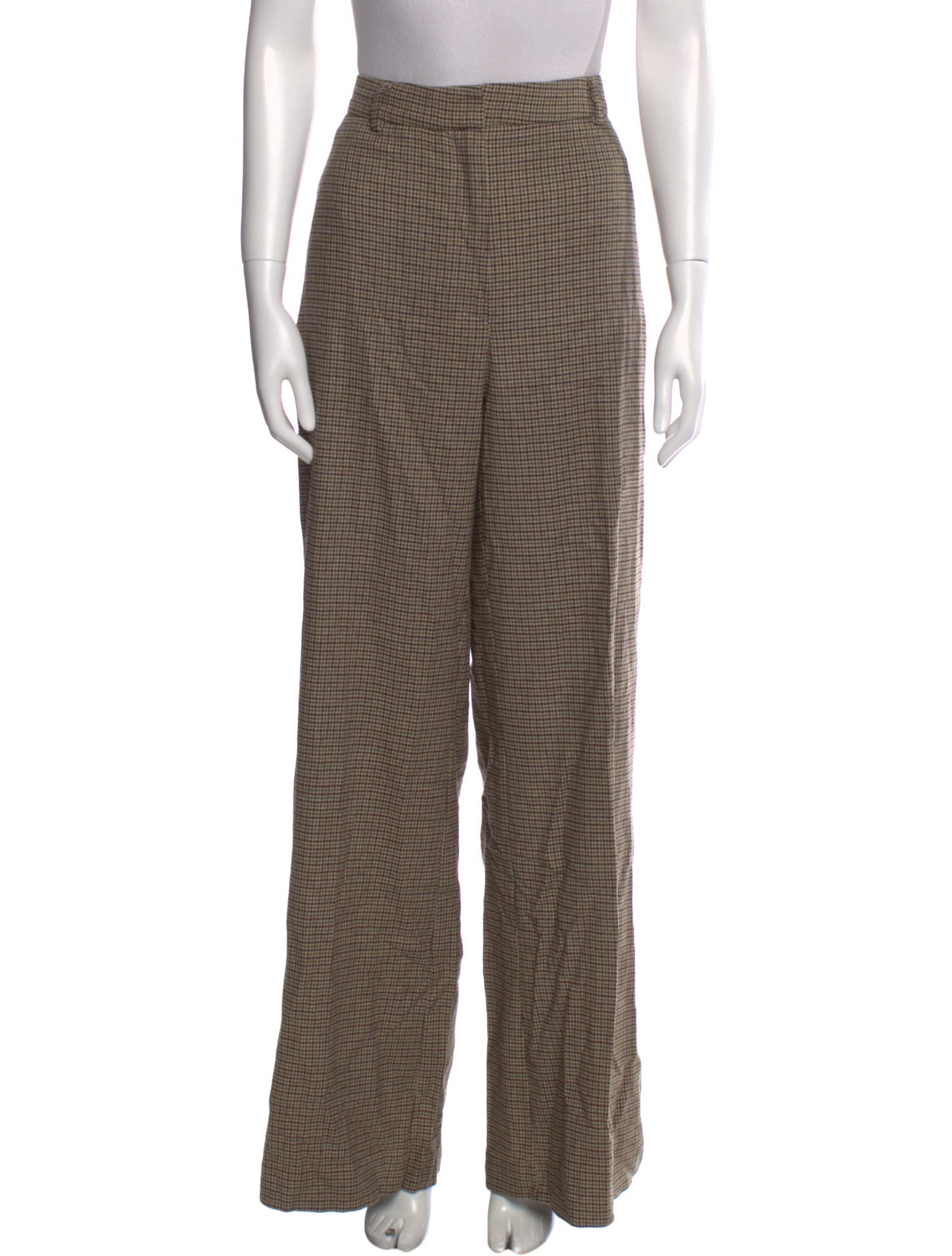 Anine Bing Plaid Print Wide Leg Pants w/ Tags
