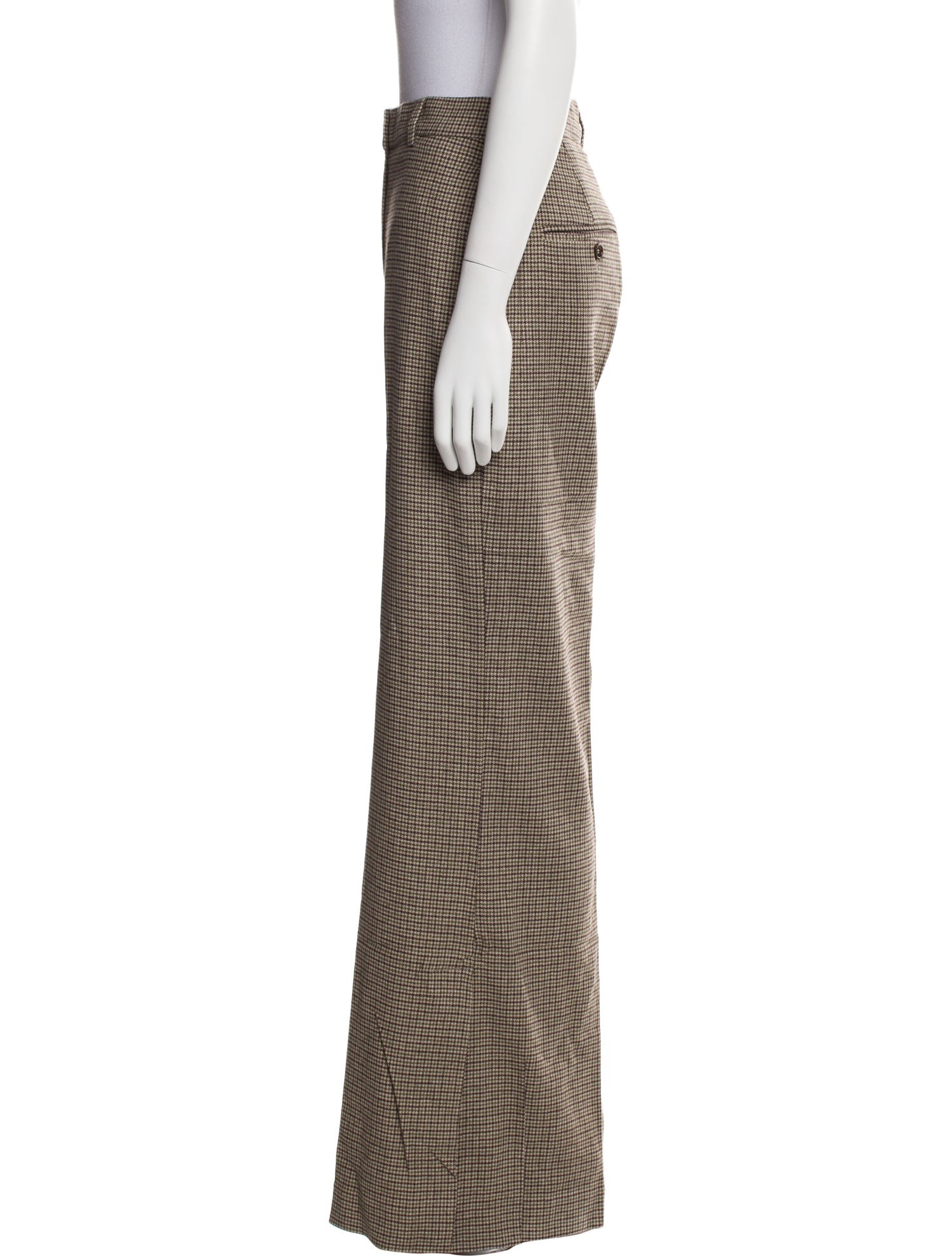 Anine Bing Plaid Print Wide Leg Pants w/ Tags