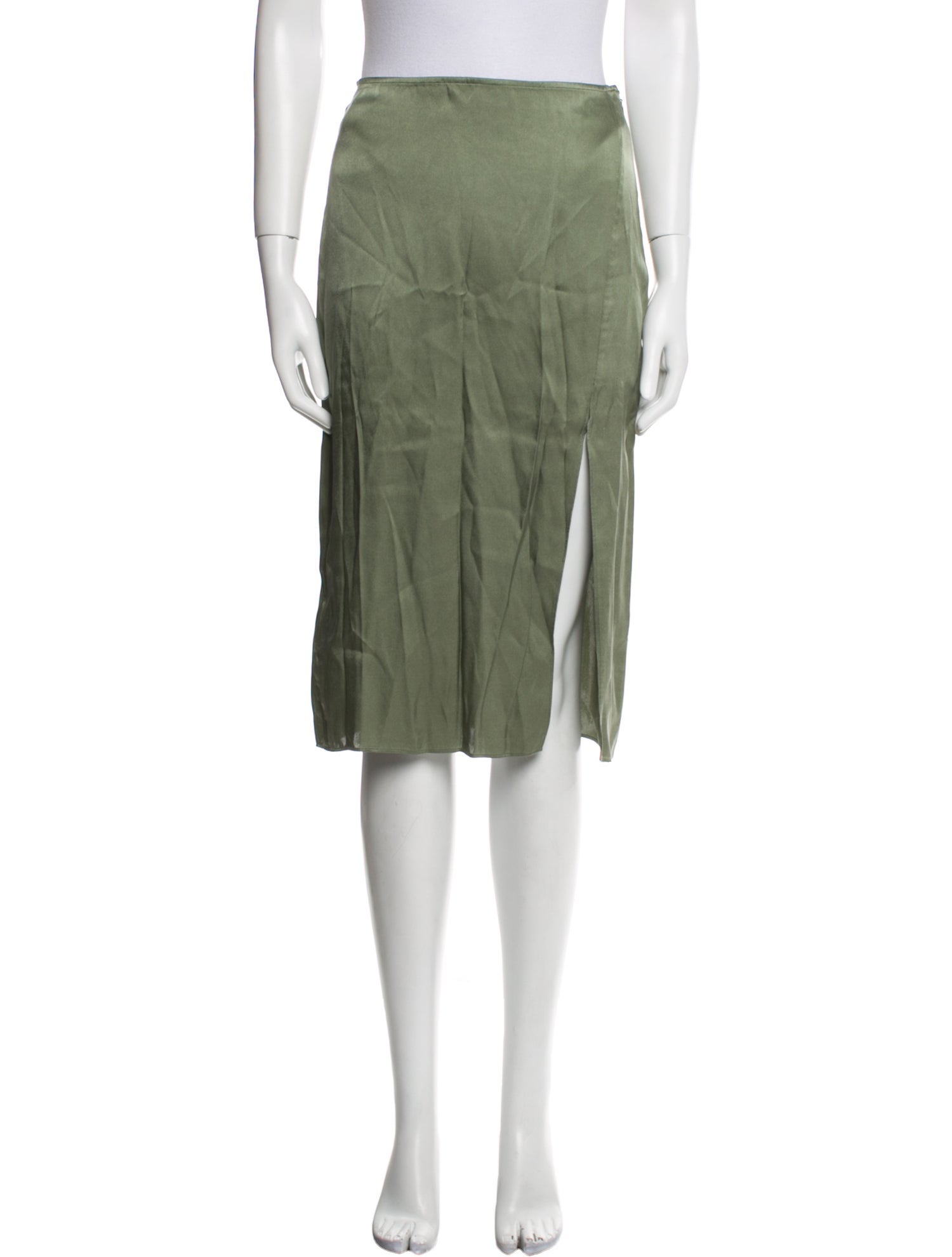 Anine Bing Silk Knee-Length Skirt