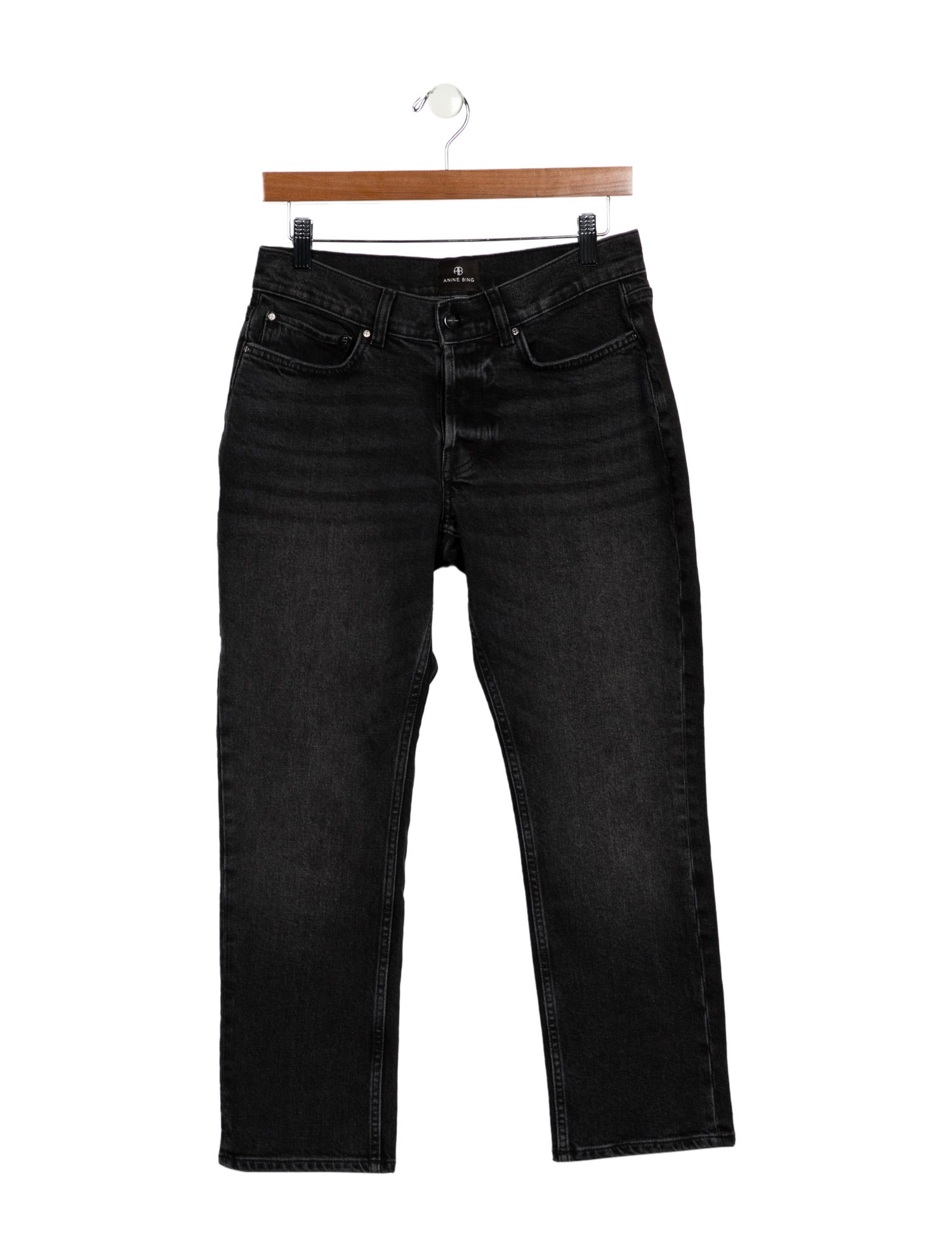 Anine Bing Mid-Rise Straight Leg Jeans