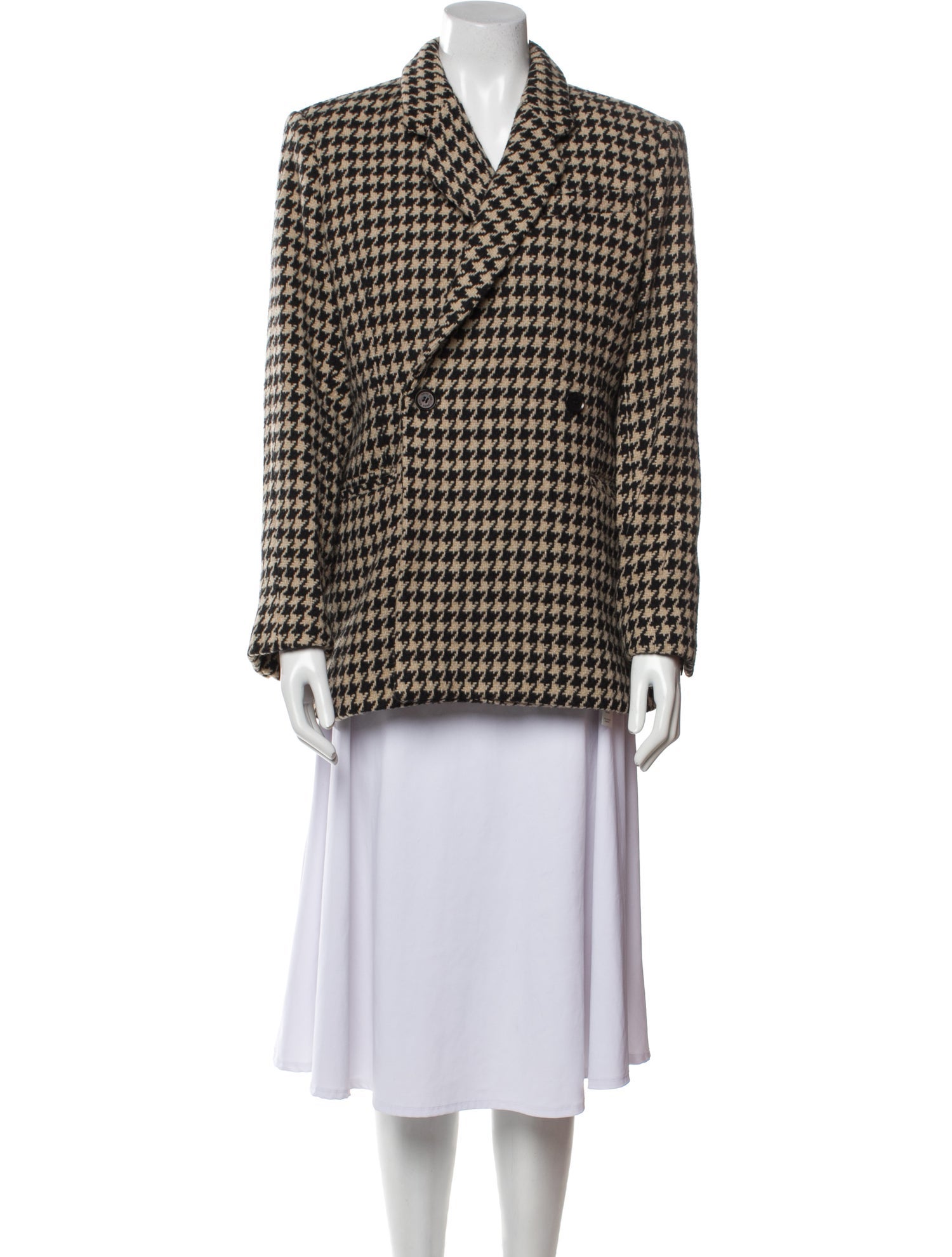 Anine Bing Houndstooth Print Coat