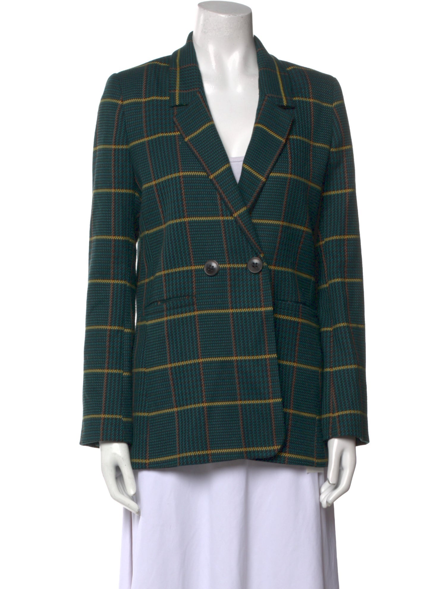 Anine Bing Plaid Print Blazer