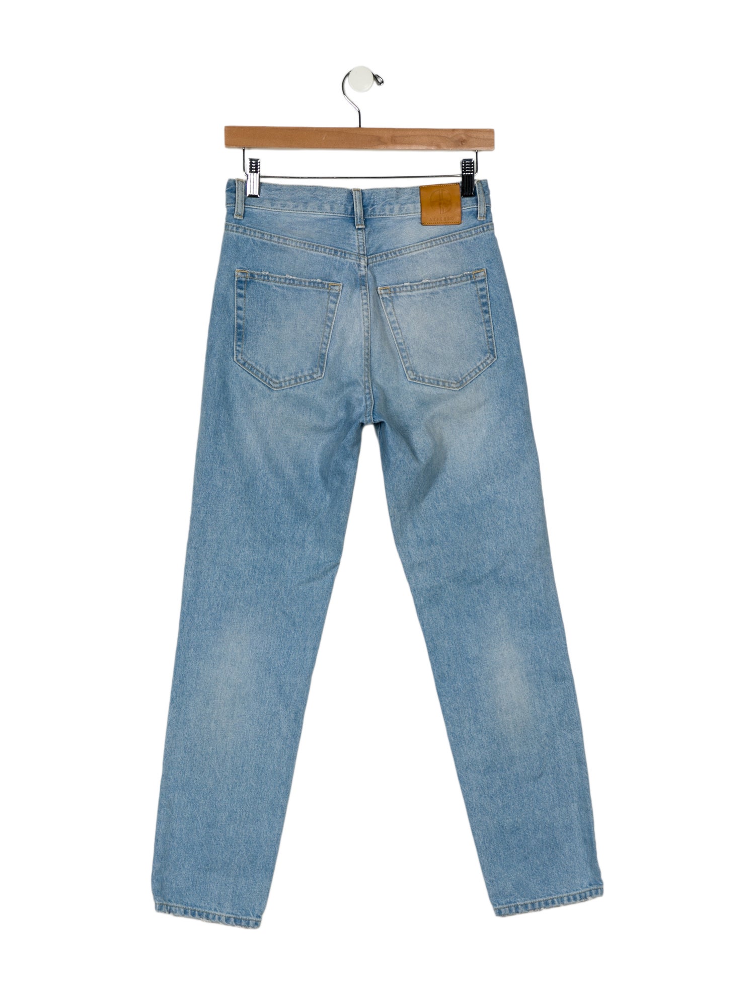 Anine Bing Mid-Rise Straight Leg Jeans