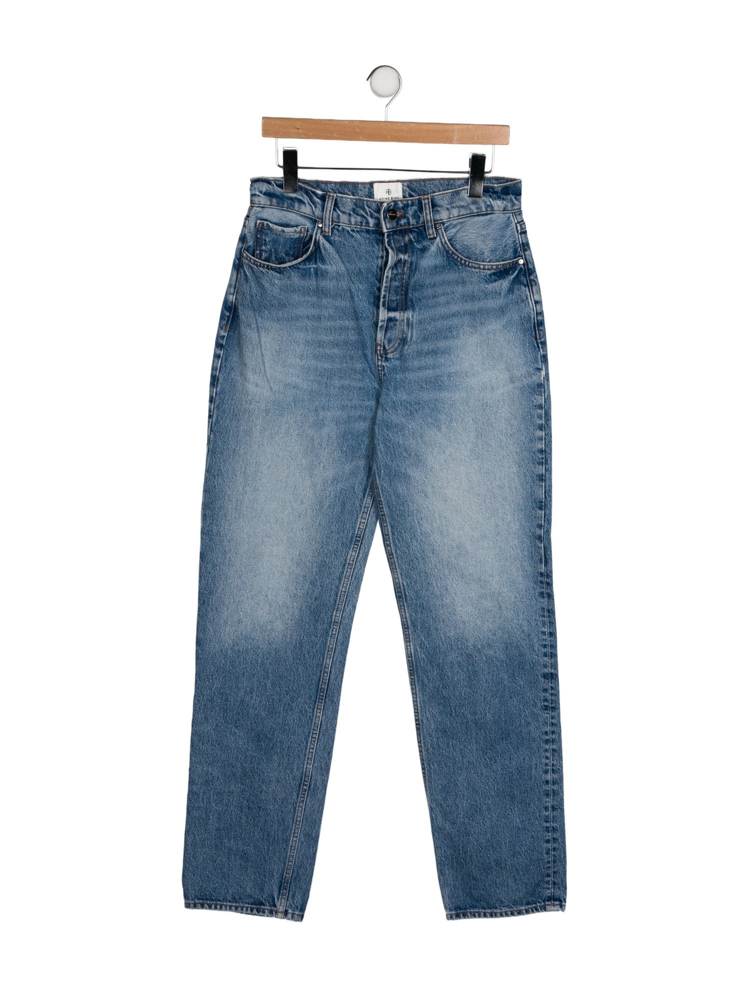 Anine Bing High-Rise Straight Leg Jeans