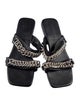 Anine Bing Leather Chain-Link Accents Slides