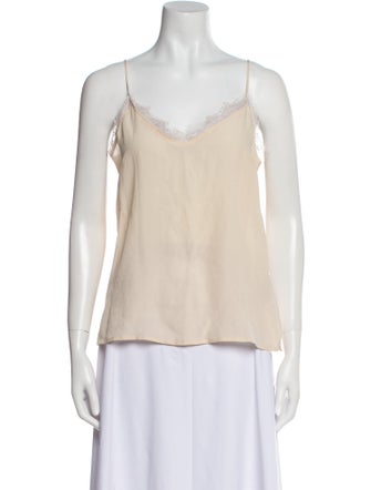 Anine Bing Silk Lace Trim Embellishment Pajamas