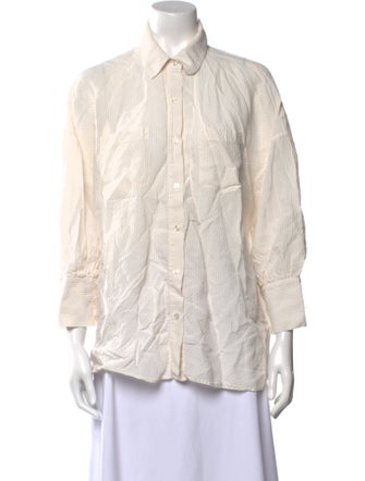 Anine Bing Three-Quarter Sleeve Button-Up Top