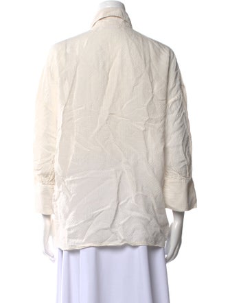 Anine Bing Three-Quarter Sleeve Button-Up Top