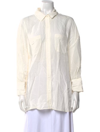 Anine Bing Striped Long Sleeve Button-Up Top