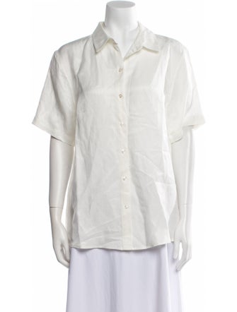 Anine Bing Short Sleeve Button-Up Top