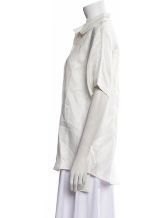 Anine Bing Short Sleeve Button-Up Top