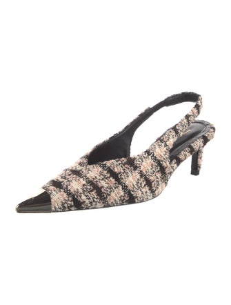 Anine Bing Tweed Tweed Pattern Slingback Pumps