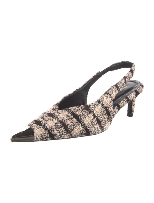 Anine Bing Tweed Tweed Pattern Slingback Pumps
