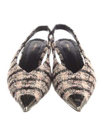 Anine Bing Tweed Tweed Pattern Slingback Pumps