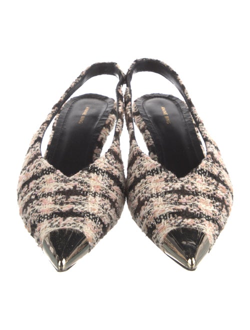 Anine Bing Tweed Tweed Pattern Slingback Pumps