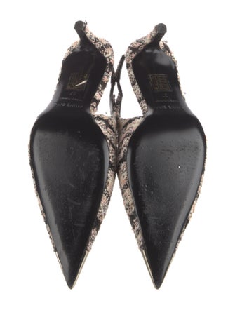 Anine Bing Tweed Tweed Pattern Slingback Pumps