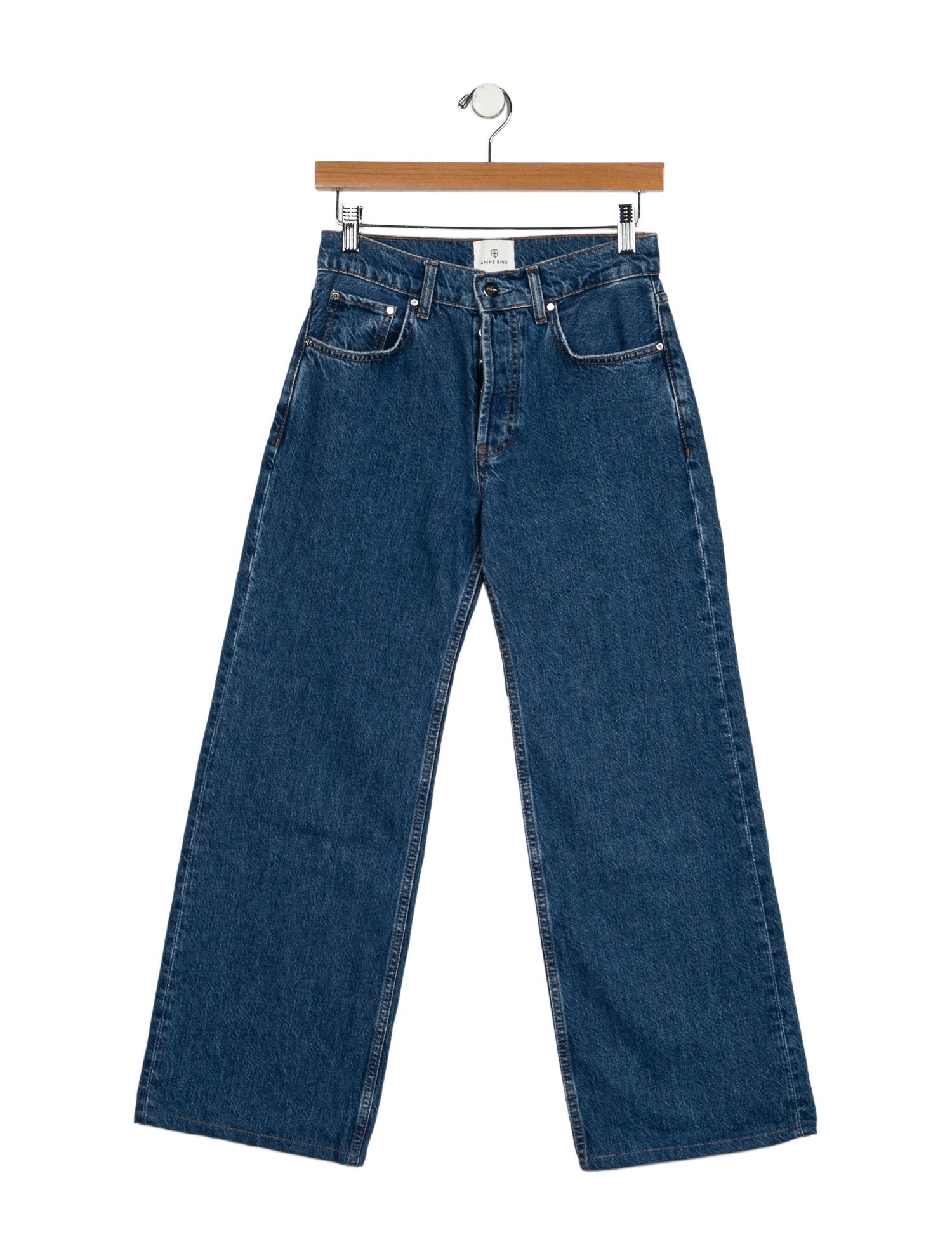 Anine Bing Mid-Rise Wide Leg Jeans