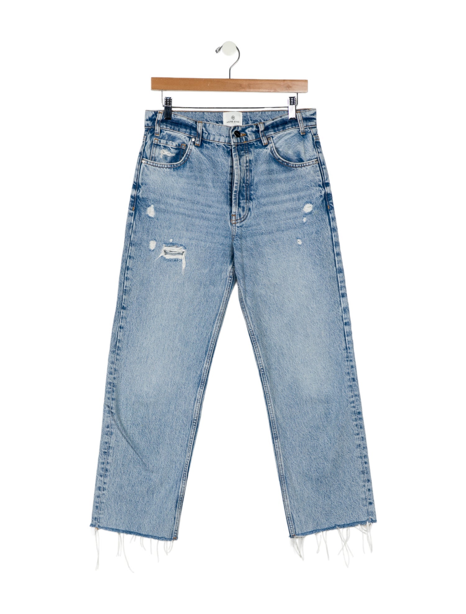 Anine Bing High-Rise Straight Leg Jeans