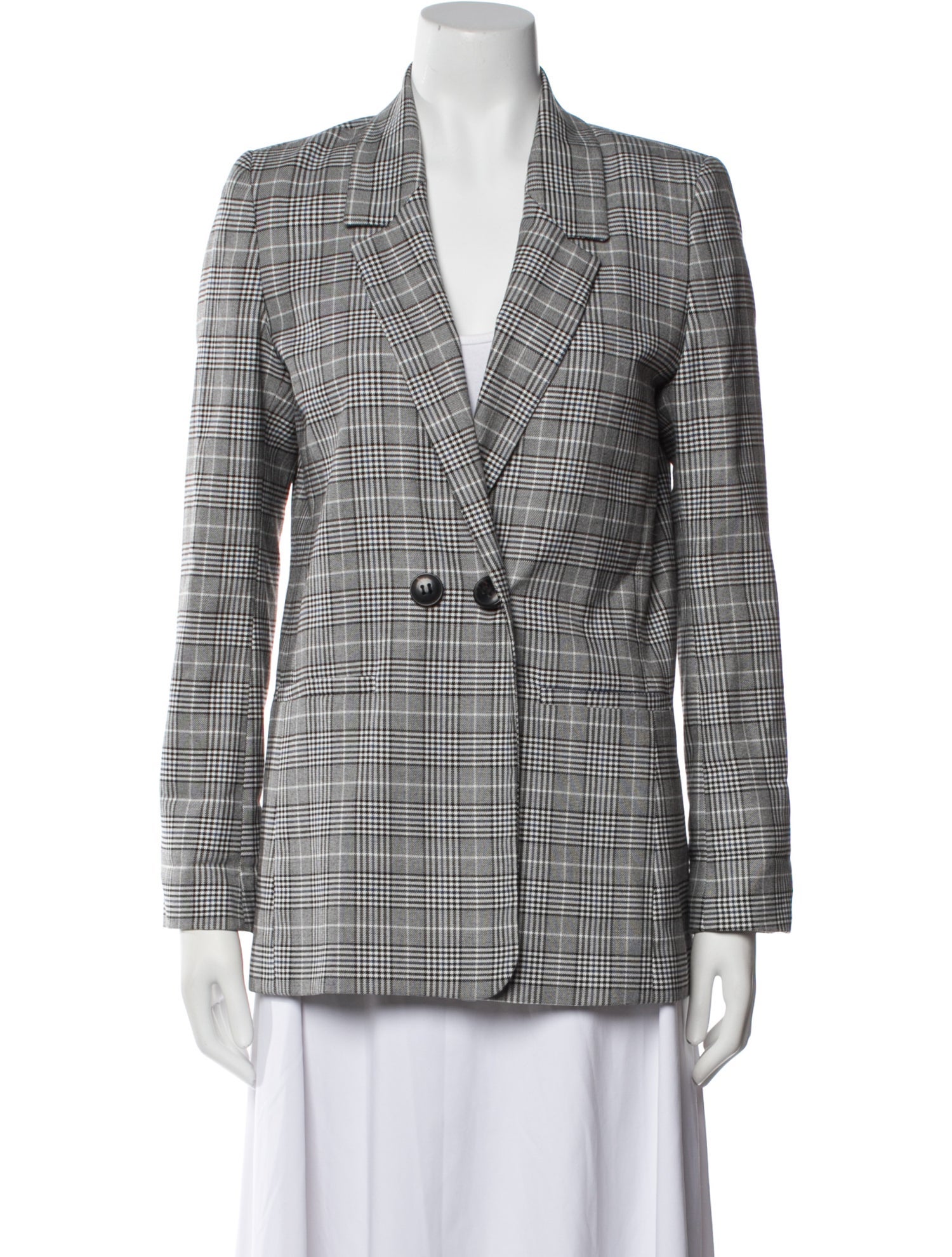 Anine Bing Plaid Print Blazer