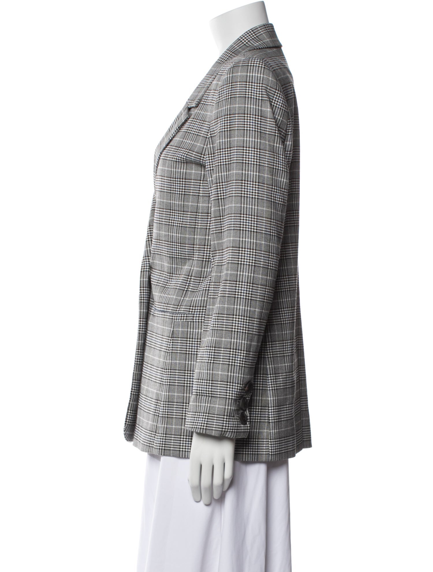 Anine Bing Plaid Print Blazer
