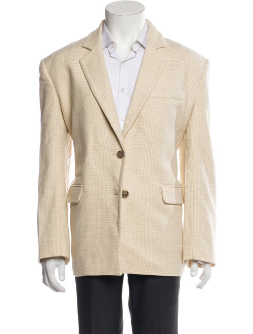 Anine Bing Virgin Wool Plaid Print Blazer